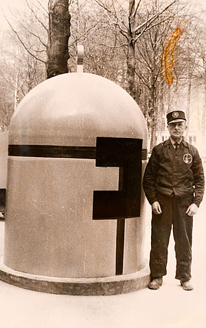 Обечайка, выполненная с помощью электрошлаковой сварки для выставки в Брюсселе. 1958 год
